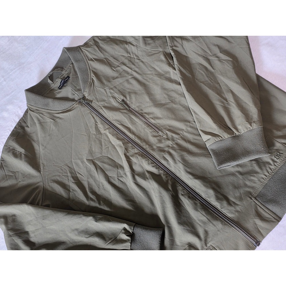 Banana Republic Mens XL Olive Green Full Zip Bomber Jacket Stretch Lightweight